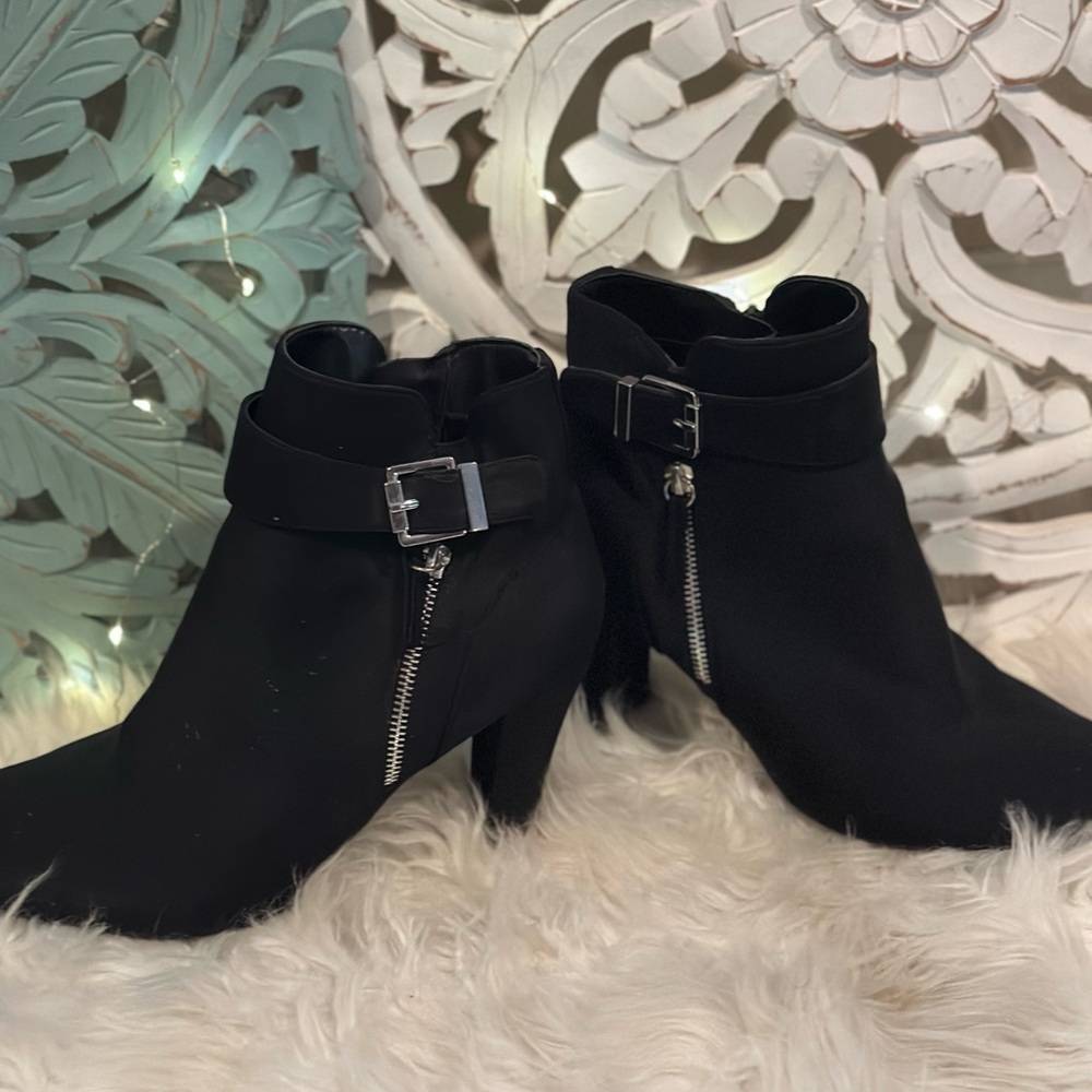 NEW, black heel boots